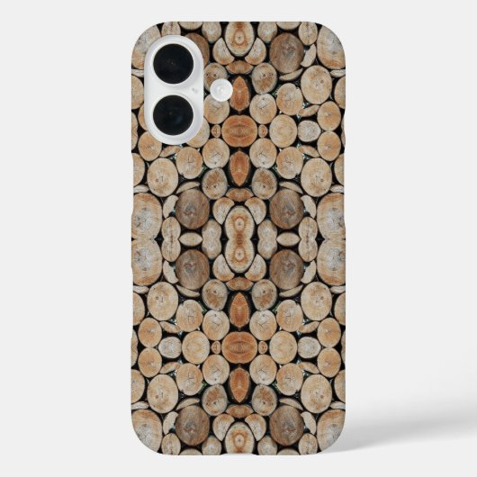 伐採された木の枝の幹の積み重ねられたパターンの写真 Case-Mate iPhoneケース (裏面)
