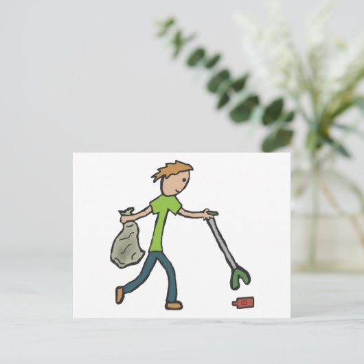 伐採とゴミ拾い ポストカード (スタンド正面)