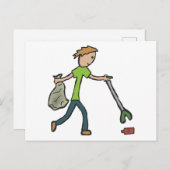 伐採とゴミ拾い ポストカード (正面/裏面)