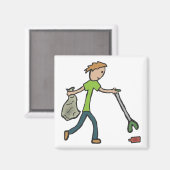 伐採とゴミ拾い マグネット (正面/裏面)