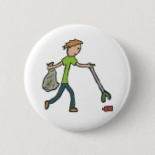 伐採とゴミ拾い 缶バッジ (正面)