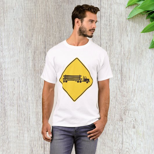 伐採トラック警告標識 運輸 道路安全 Tシャツ