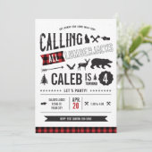 伐採作業員のお誕生日パーティー招待状 招待状 (スタンド正面)