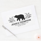 伐採作業員クマの住所ラベル 長方形シール (封筒)