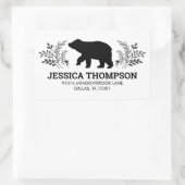 伐採作業員クマ 住所ラベル 長方形シール (バッグ)