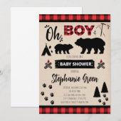 伐採作業員ベイビーシャワー招待状 招待状 (正面/裏面)