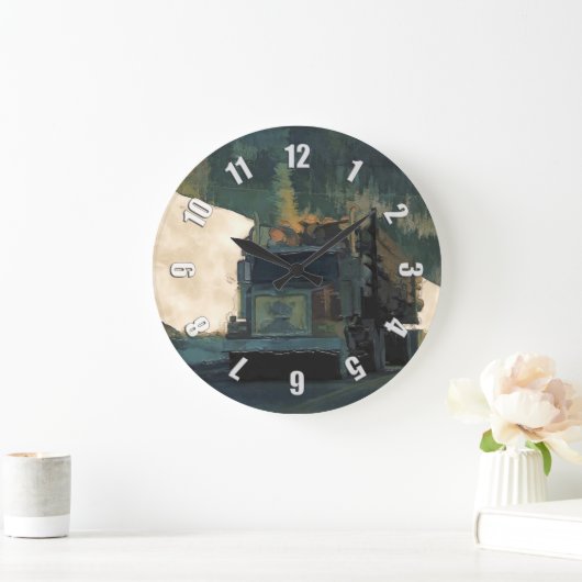 伐採用荷物運搬車 ラージ壁時計 (ホーム)