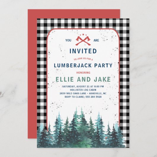 伐採者パーティーの招待状 招待状 (正面/裏面)