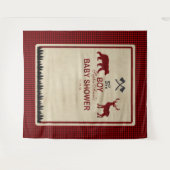 伐採者レッドバッファロー ベイビーシャワー 背景 タペストリー (正面(横))