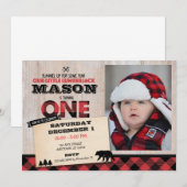 伐採者ワイルダネスファーストバースデー招待状 招待状 (正面/裏面)