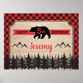 伐採者誕生日パーティーの写真用背景 ポスター