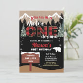 伐採者（ランバージャック）の初めての誕生日　ウィンターオーネダーランドの少年 招待状 (スタンド正面)