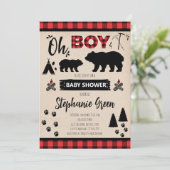 伐採者 赤ちゃんシャワーの招待状 招待状 (スタンド正面)