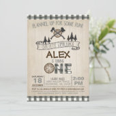 伐採者 1歳の誕生日招待状 - 白 招待状 (スタンド正面)