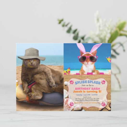 休おもしろい休の猫 招待状 (スタンド正面)