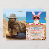 休おもしろい休の猫 招待状 (正面/裏面)