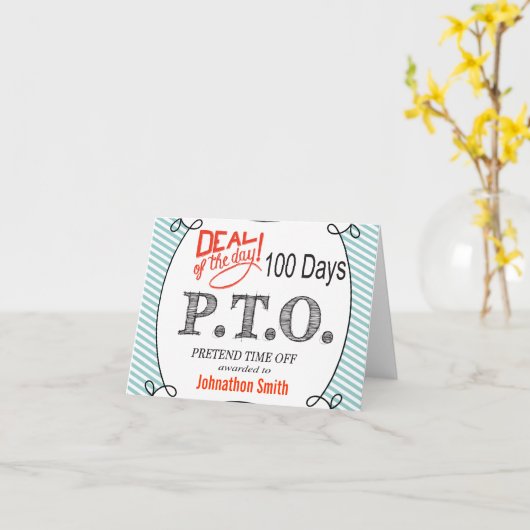 休おもしろい暇のふりをして昇進おめでとう カード (黄色い花)