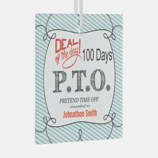 休おもしろい暇のふりをして昇進おめでとう ガラスオーナメント (正面右)