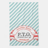 休おもしろい暇のふりをして昇進おめでとう キッチンタオル (縦)