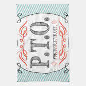 休おもしろい暇のふりをして昇進おめでとう キッチンタオル (縦)