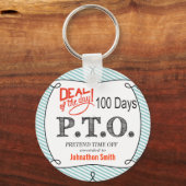 休おもしろい暇のふりをして昇進おめでとう キーホルダー (正面)