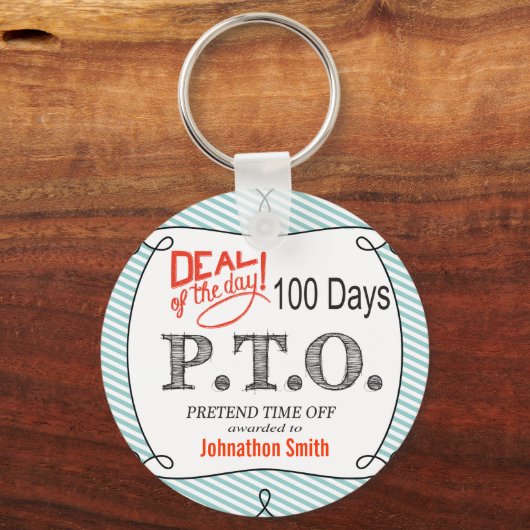 休おもしろい暇のふりをして昇進おめでとう キーホルダー (正面)