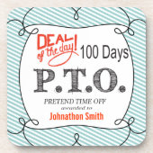 休おもしろい暇のふりをして昇進おめでとう コースター (正面)