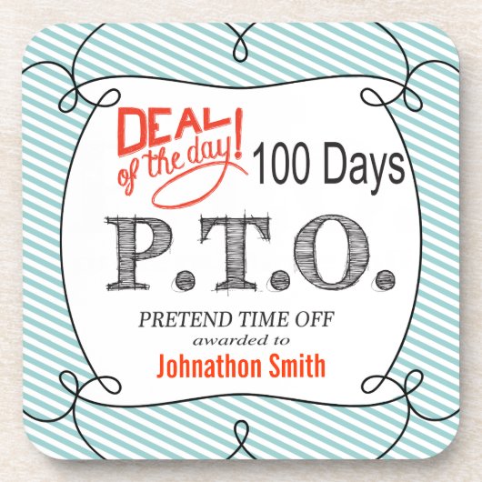 休おもしろい暇のふりをして昇進おめでとう コースター (正面)