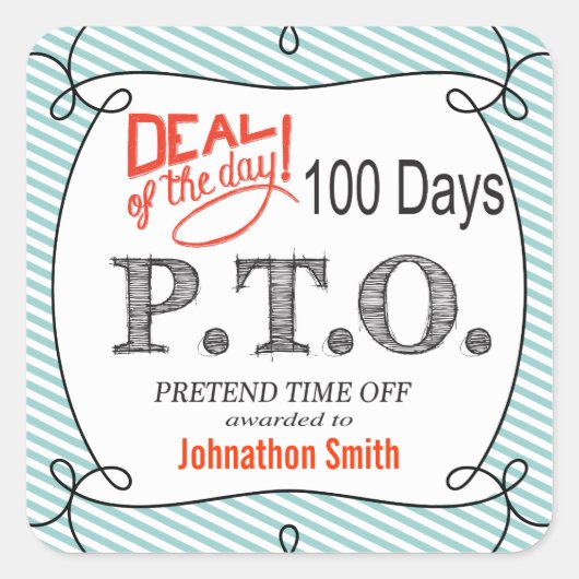 休おもしろい暇のふりをして昇進おめでとう スクエアシール (正面)