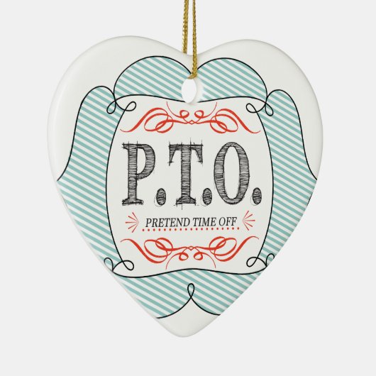休おもしろい暇のふりをして昇進おめでとう セラミックオーナメント (右)