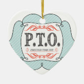 休おもしろい暇のふりをして昇進おめでとう セラミックオーナメント (正面)