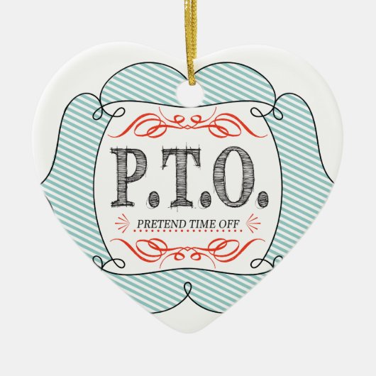 休おもしろい暇のふりをして昇進おめでとう セラミックオーナメント (正面)