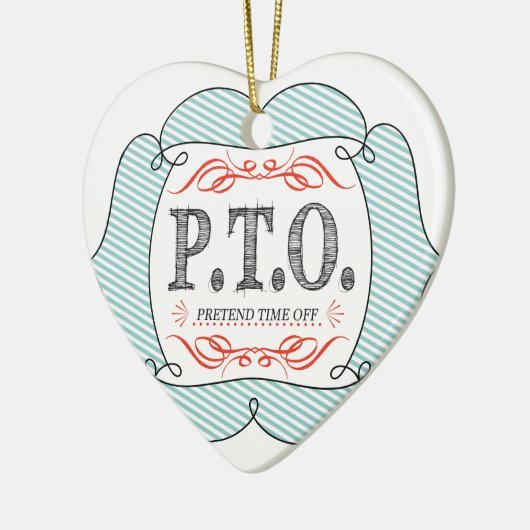 休おもしろい暇のふりをして昇進おめでとう セラミックオーナメント (左)