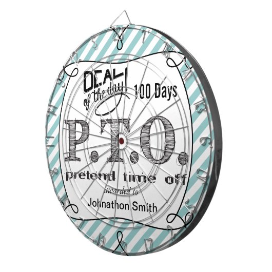 休おもしろい暇のふりをして昇進おめでとう ダーツボード (正面右)