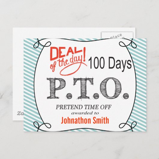 休おもしろい暇のふりをして昇進おめでとう ポストカード (正面/裏面)