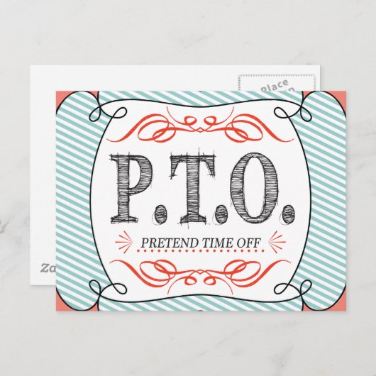 休おもしろい暇のふりをして昇進おめでとう ポストカード (正面/裏面)