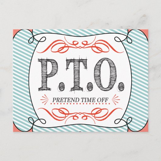 休おもしろい暇のふりをして昇進おめでとう ポストカード (正面)