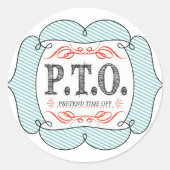 休おもしろい暇のふりをして昇進おめでとう ラウンドシール (正面)