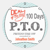 休おもしろい暇のふりをして昇進おめでとう ラウンドシール (正面)