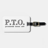 休おもしろい暇のふりをして昇進おめでとう ラゲッジタグ (正面横)