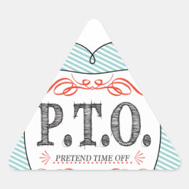 休おもしろい暇のふりをして昇進おめでとう 三角形シール