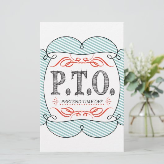 休おもしろい暇のふりをして昇進おめでとう 便箋 (スタンド正面)