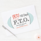 休おもしろい暇のふりをして昇進おめでとう 楕円形シール (封筒)