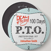 休おもしろい暇のふりをして昇進おめでとう 缶バッジ (正面&裏面)