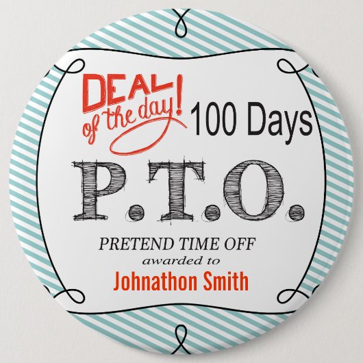 休おもしろい暇のふりをして昇進おめでとう 缶バッジ (正面)