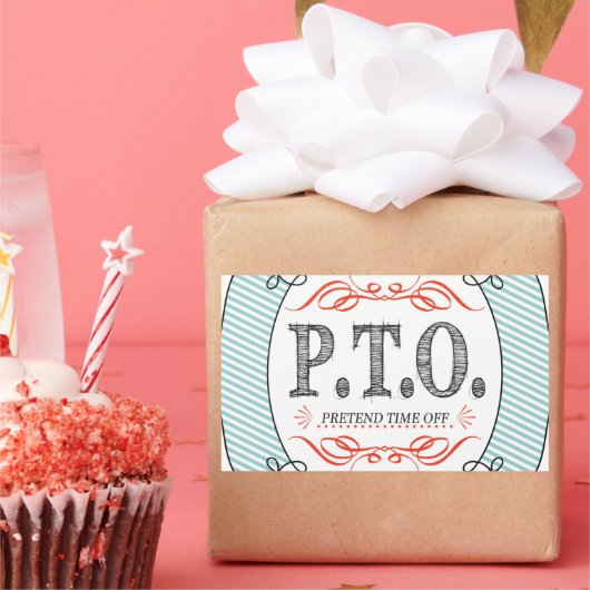 休おもしろい暇のふりをして昇進おめでとう 長方形シール (パーティー)