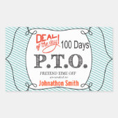 休おもしろい暇のふりをして昇進おめでとう 長方形シール (正面)