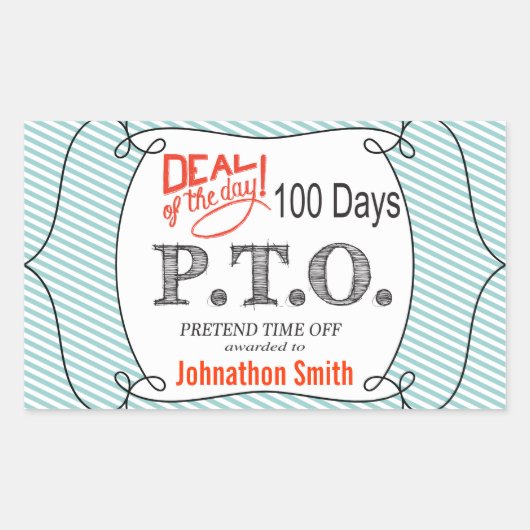 休おもしろい暇のふりをして昇進おめでとう 長方形シール (正面)