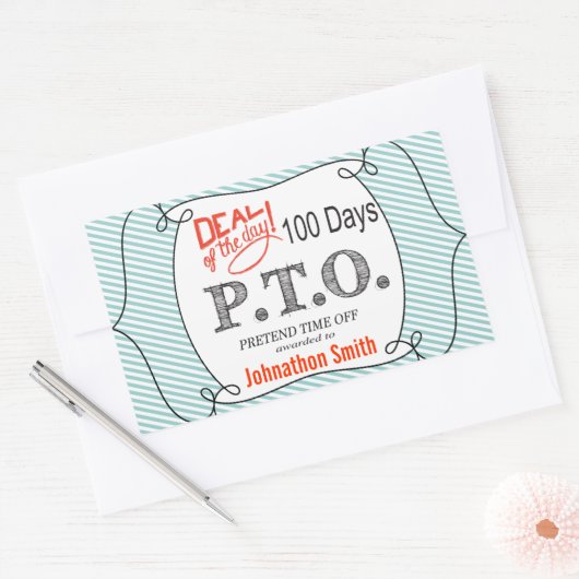 休おもしろい暇のふりをして昇進おめでとう 長方形シール (封筒)