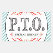 休おもしろい暇のふりをして昇進おめでとう 長方形シール (正面)